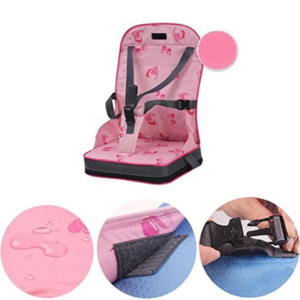 Folding Portable Baby Chair Booster Seats Adjustable Quick Release (Pink)