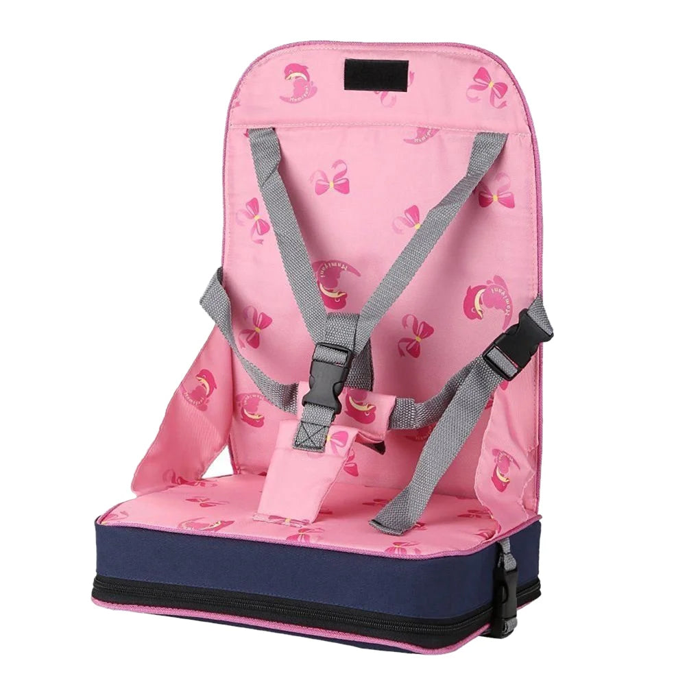 Folding Portable Baby Chair Booster Seats Adjustable Quick Release (Pink)